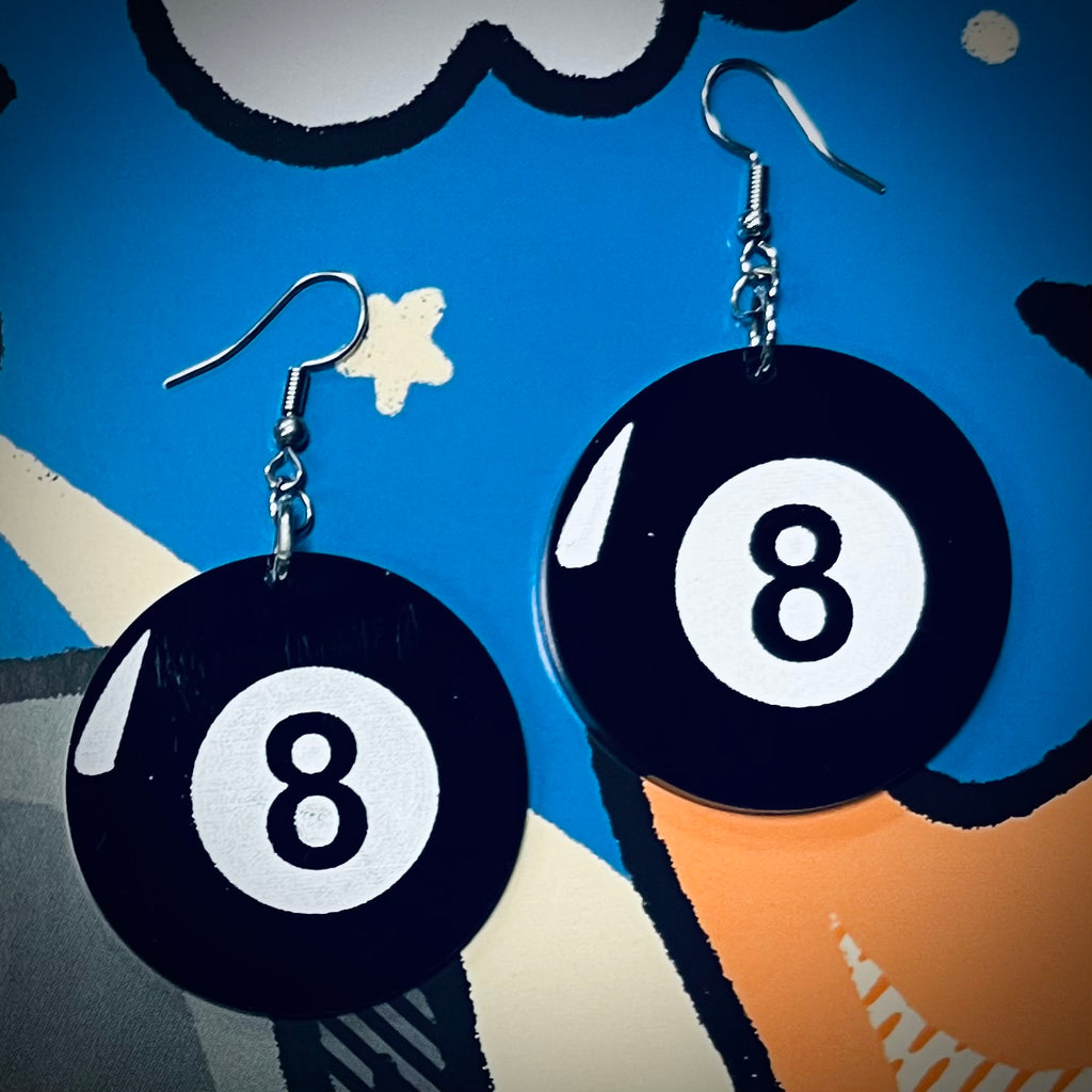 Behind The 8 Ball Earrings