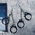 Lockdown Handcuff Earrings - Silver Mirror