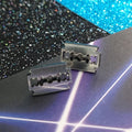Small silver-tone razor blade stud earrings