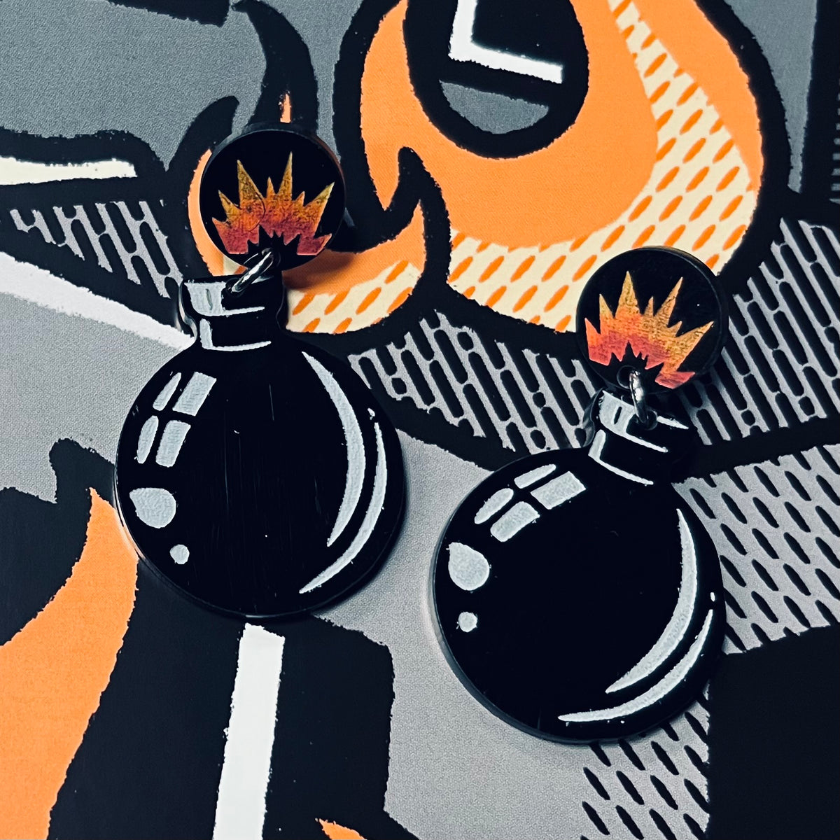 Short Fuse Bomb Earrings