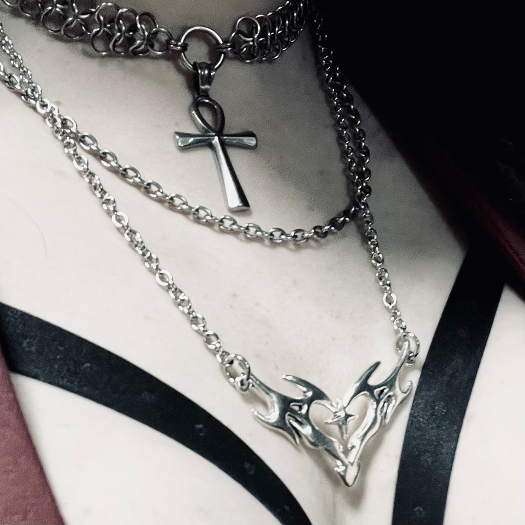 Cybersigilism Tattoo Heart Necklace