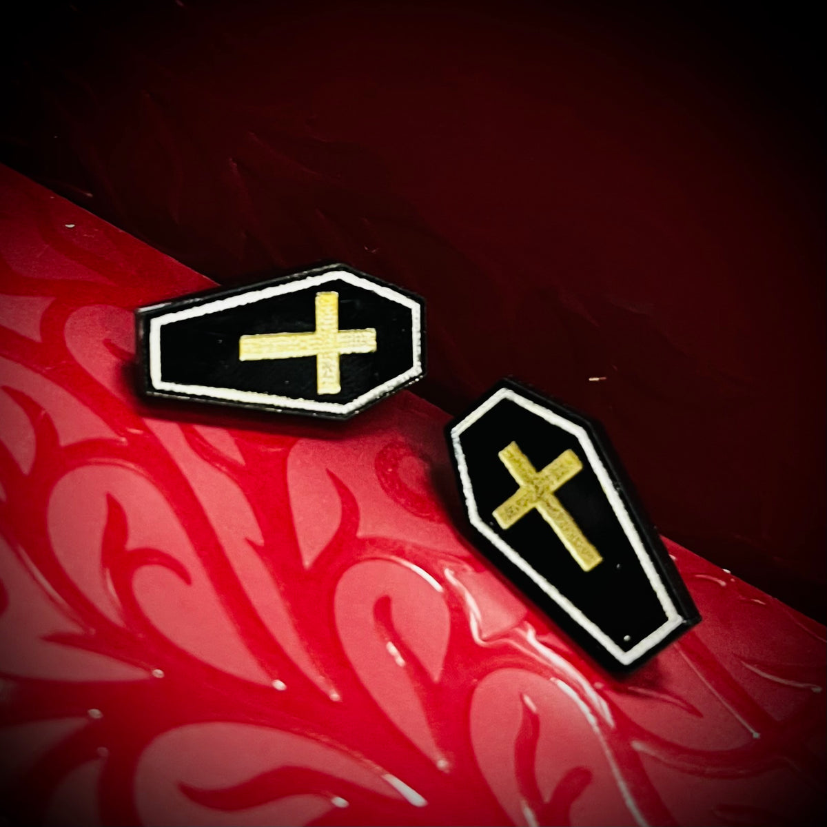 Toe Pincher Coffin Stud Earrings