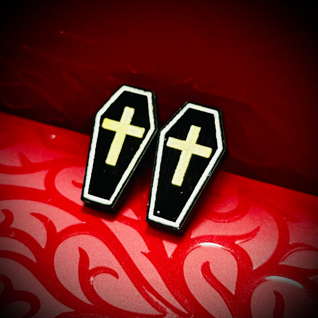 Toe Pincher Coffin Stud Earrings
