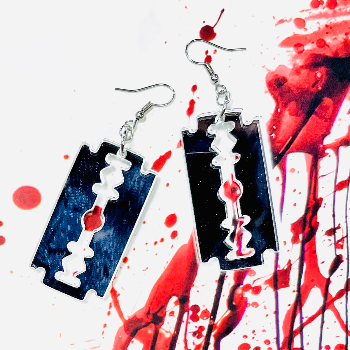 Mirror Razor Blade Earrings