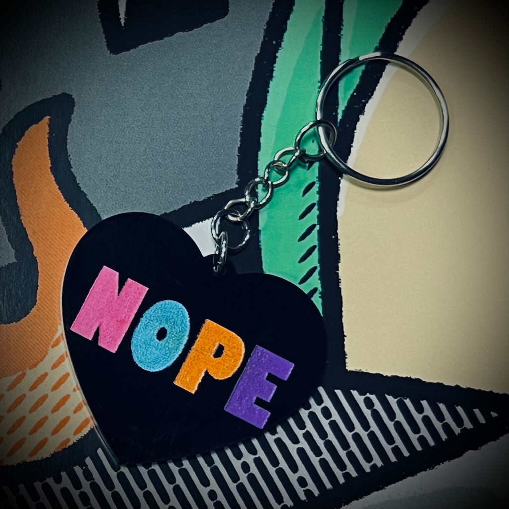 Big Nope Heart Keyring