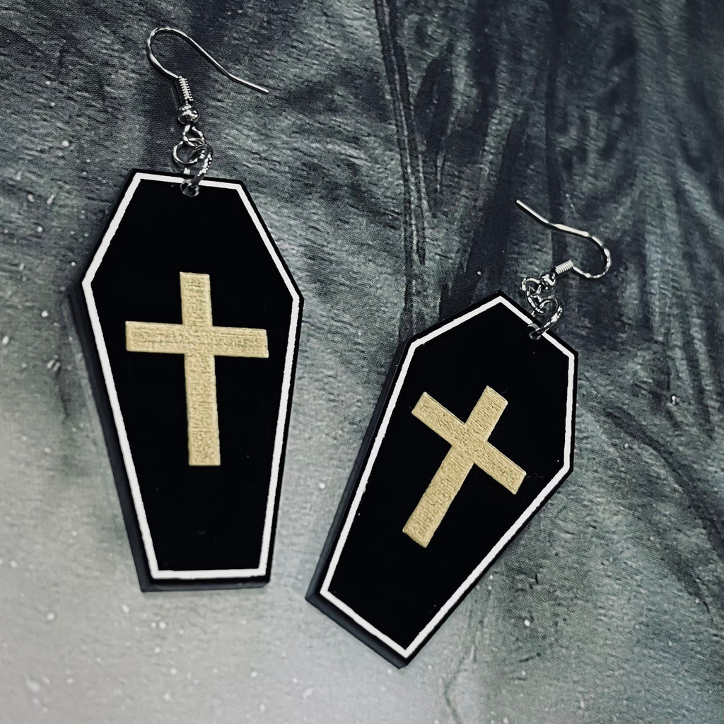 Six Feet Under Coffin Earrings
