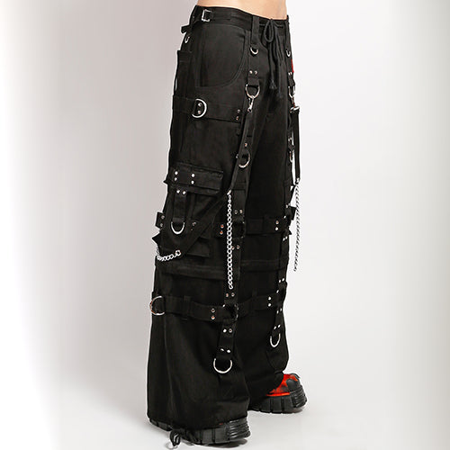 Black Tripp NYC harness pants with D-rings, straps and chains