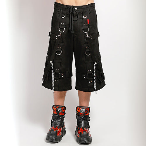 Black Tripp NYC harness pants with D-rings, straps and chains