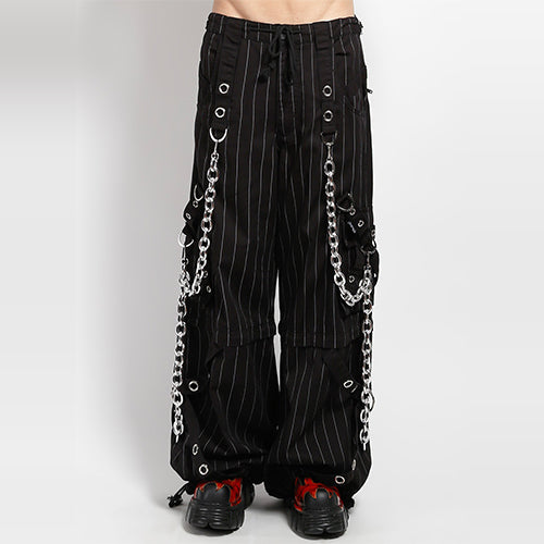 Power Chain Pinstripe Pants in black and white by Tripp NYC