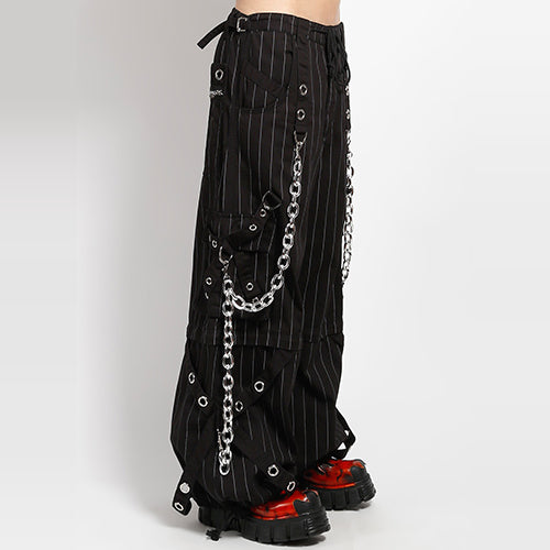 Power Chain Pinstripe Pants in black and white by Tripp NYC