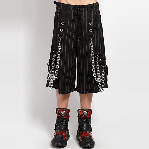 Power Chain Pinstripe Pants in black and white by Tripp NYC