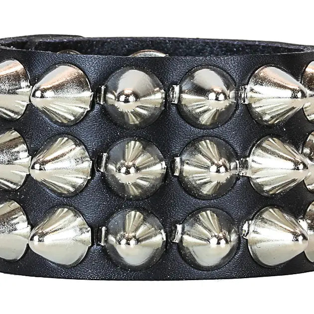 Three Row UK77 Conehead Bracelet, front detail of three rows