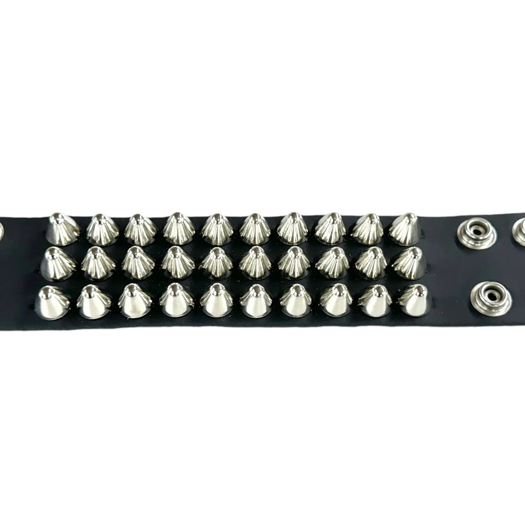 Three Row UK77 Conehead Bracelet, flat laid showing full length
