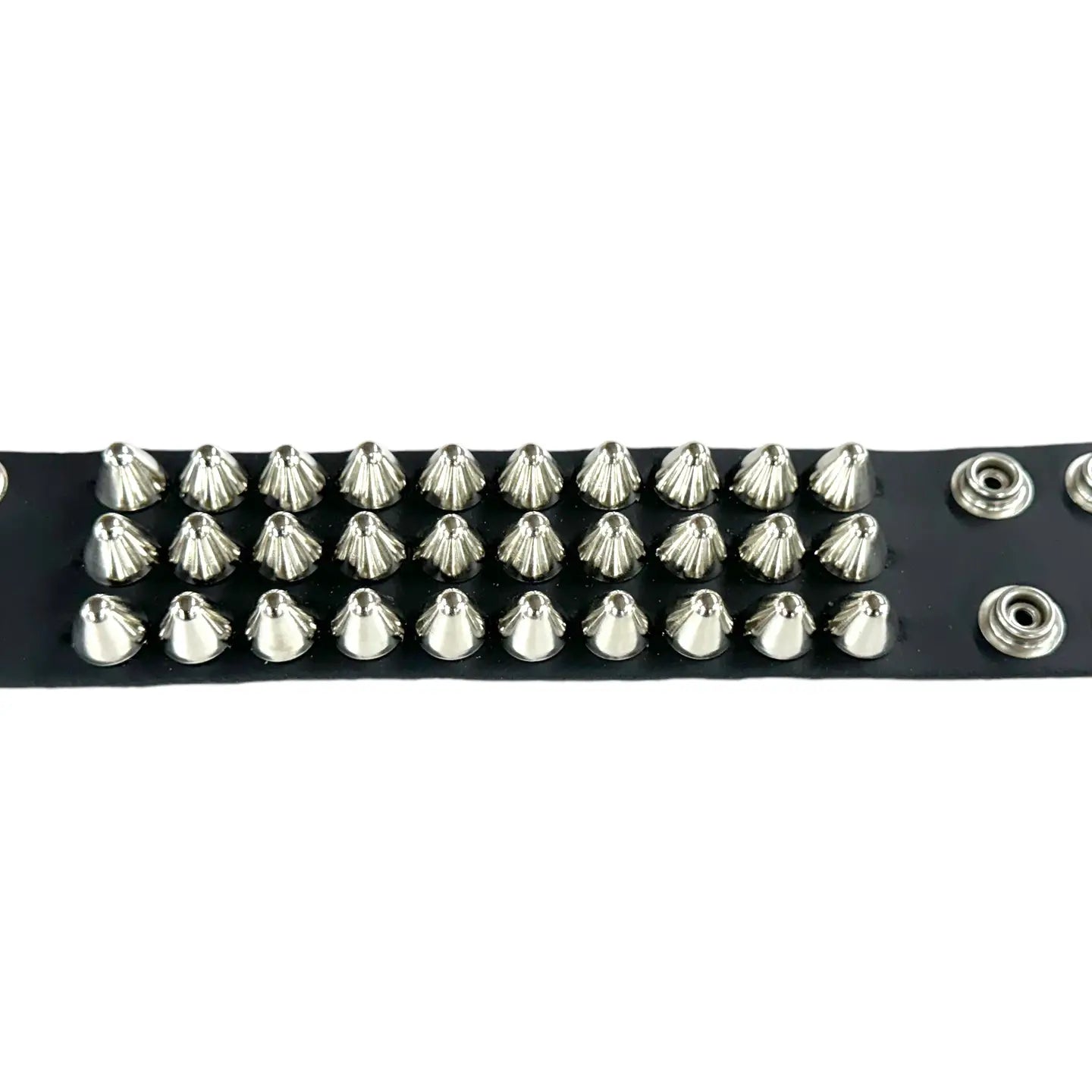 Three Row UK77 Conehead Bracelet, flat laid showing full length