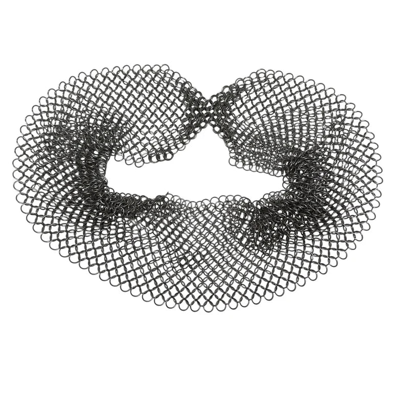 Continuous loop of the chain maille necklace scarf laid flat