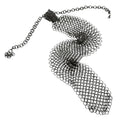 Adjustable rolo chain and lobster clasp on the chain maille tie