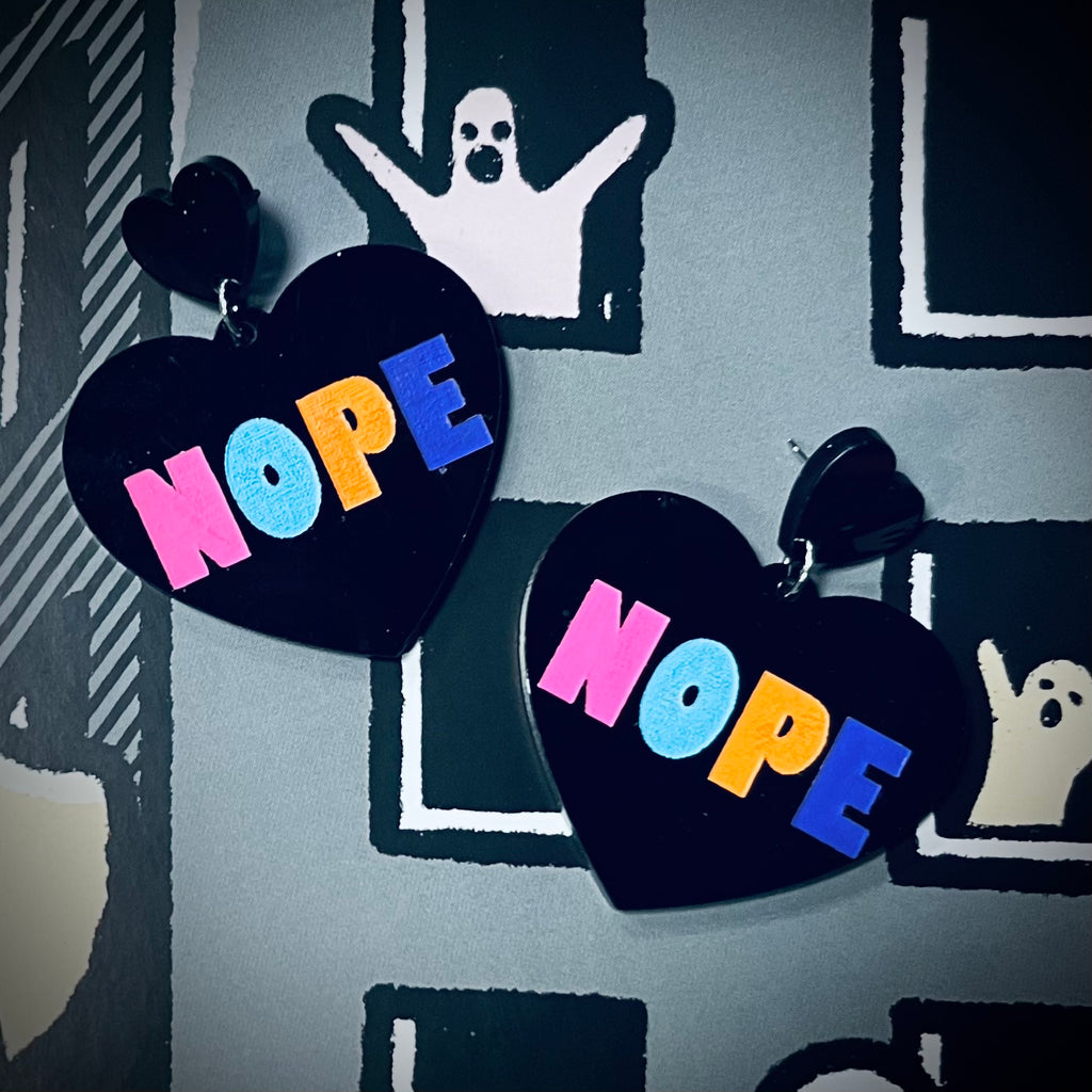 Big Nope Heart Earrings