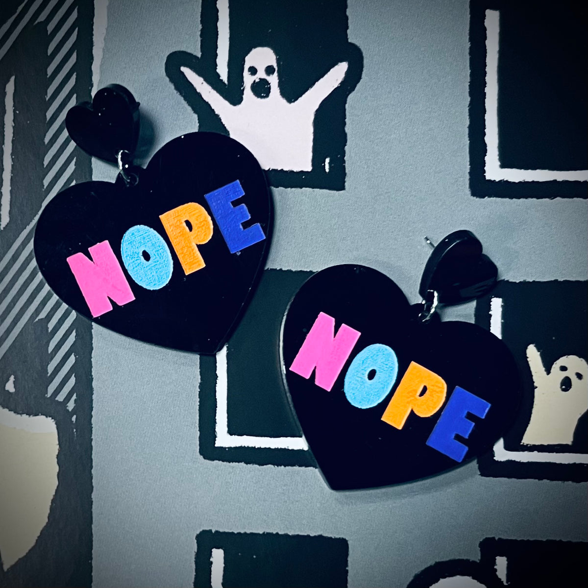 Big Nope Heart Earrings