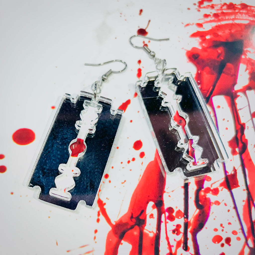 Mirror Razor Blade Earrings