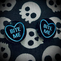 Bite Me Blue Candy Heart Stud Earrings