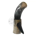 Viking drinking horn with natural horn stand