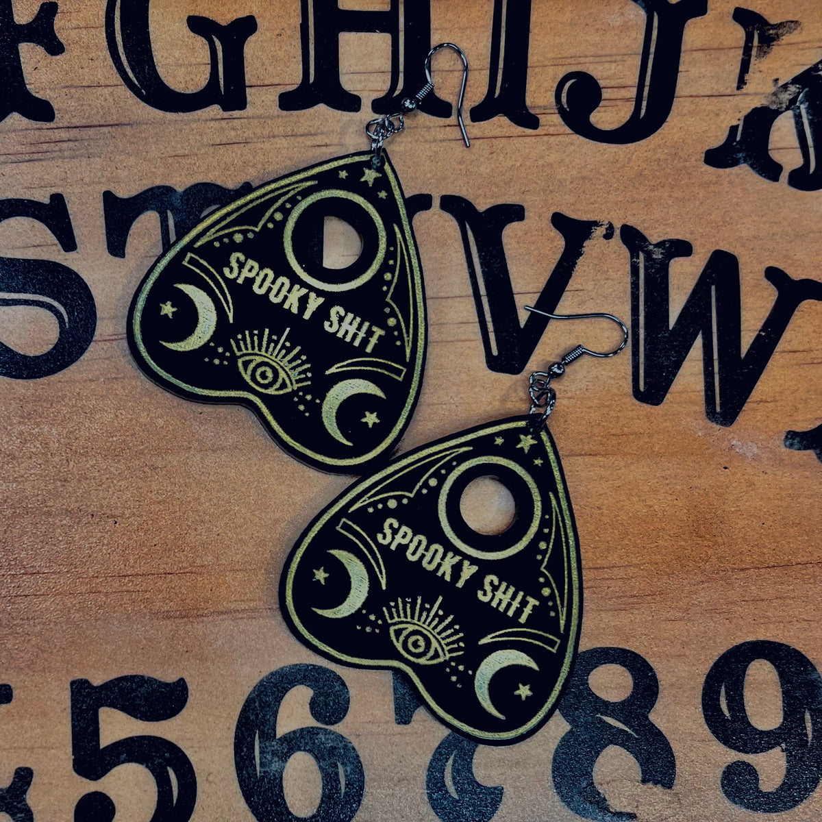 Spooky Shit Planchette Earrings