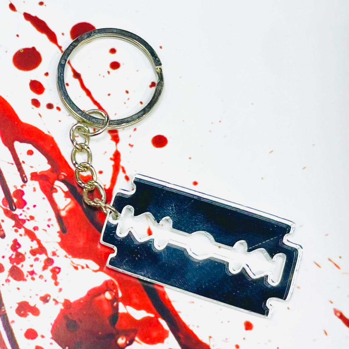 Mirror Razor Blade Keyring