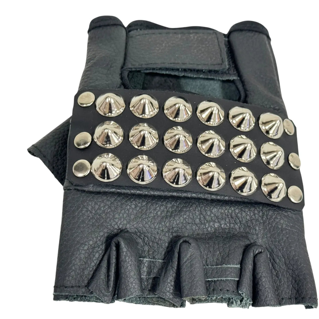 Conical Studded Fingerless Gloves, view 6
