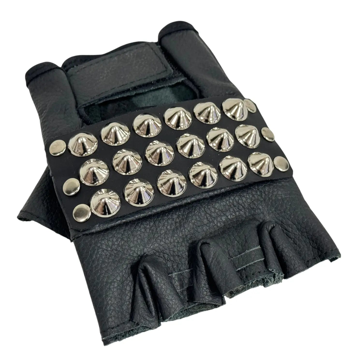 Conical Studded Fingerless Gloves, view 7