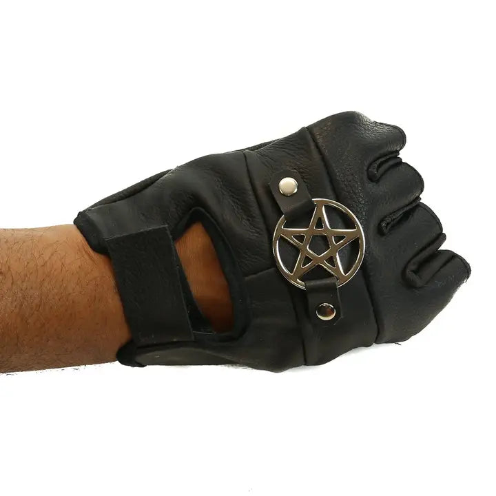 Pentagram Fingerless Gloves, alternate view