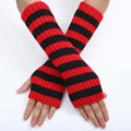 Stripe Arm Sleeves - Doomsday Knit (Red & Black)