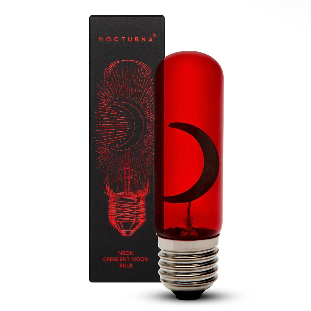 Blood Moon Neon Bulb, red tube light bulb with crescent moon design