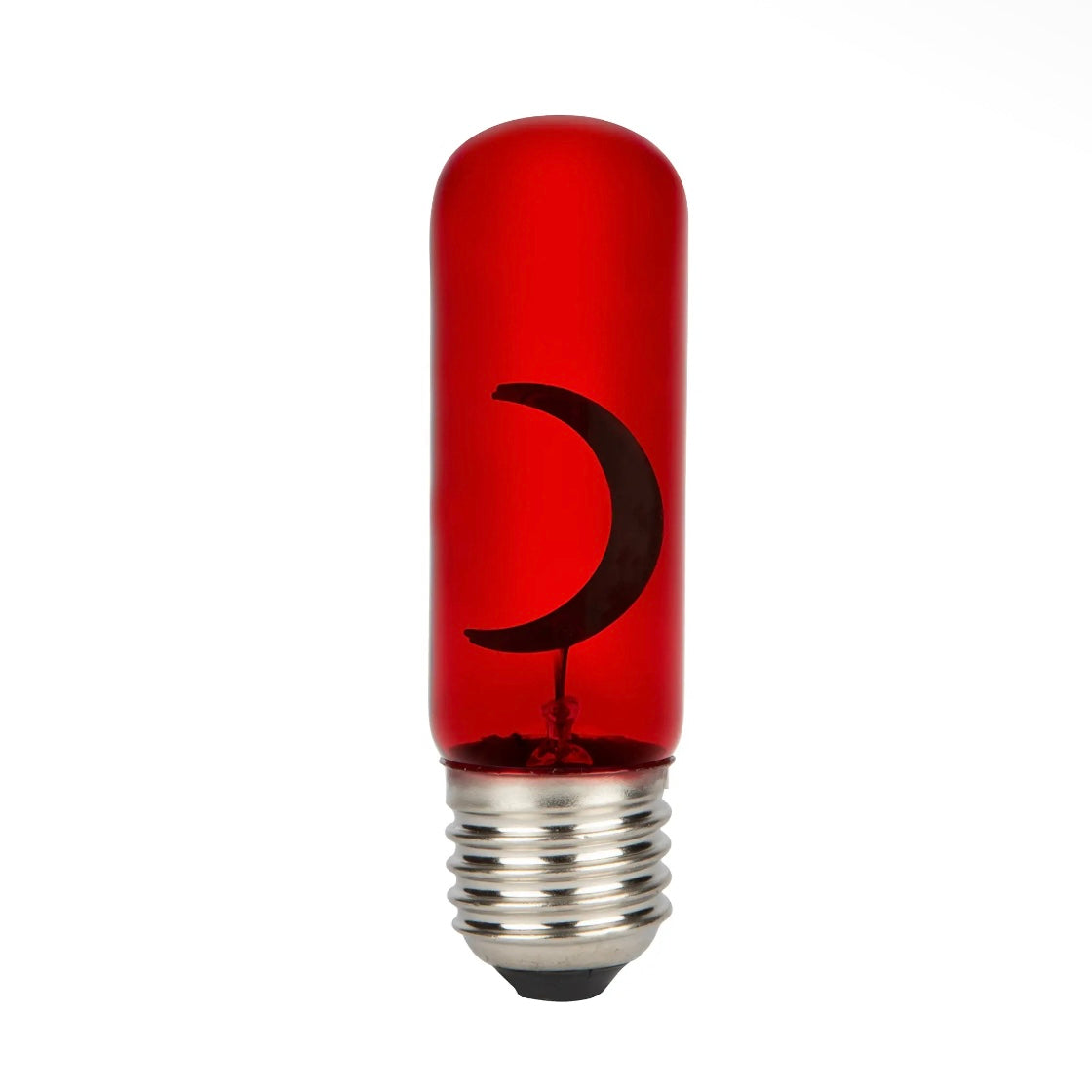 Blood Moon Neon Bulb, red tube light bulb with crescent moon design, view 3