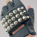 Ramone Studded Fingerless Gloves