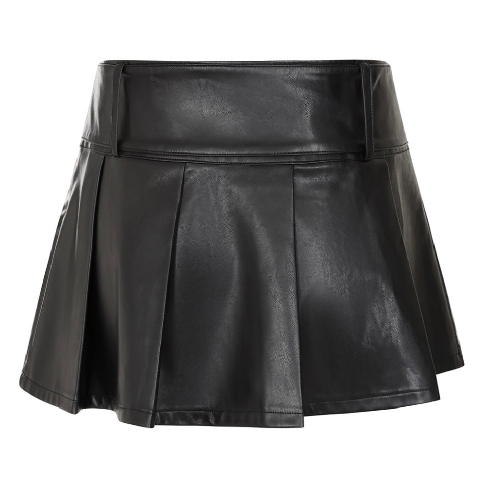 Night Chapel Faux Leather Skirt