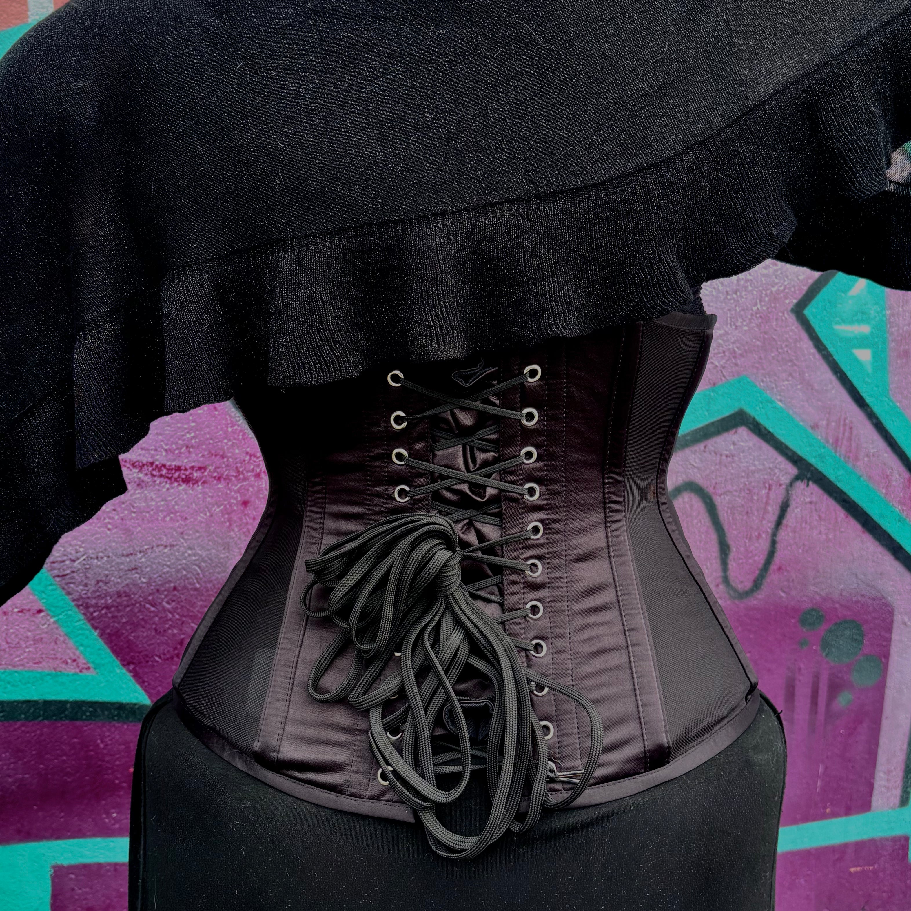 Hailey Black Mesh Underbust Corset