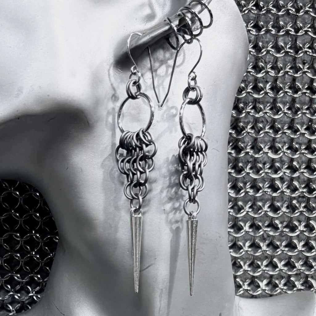 Swamp witch earrings Matt silver