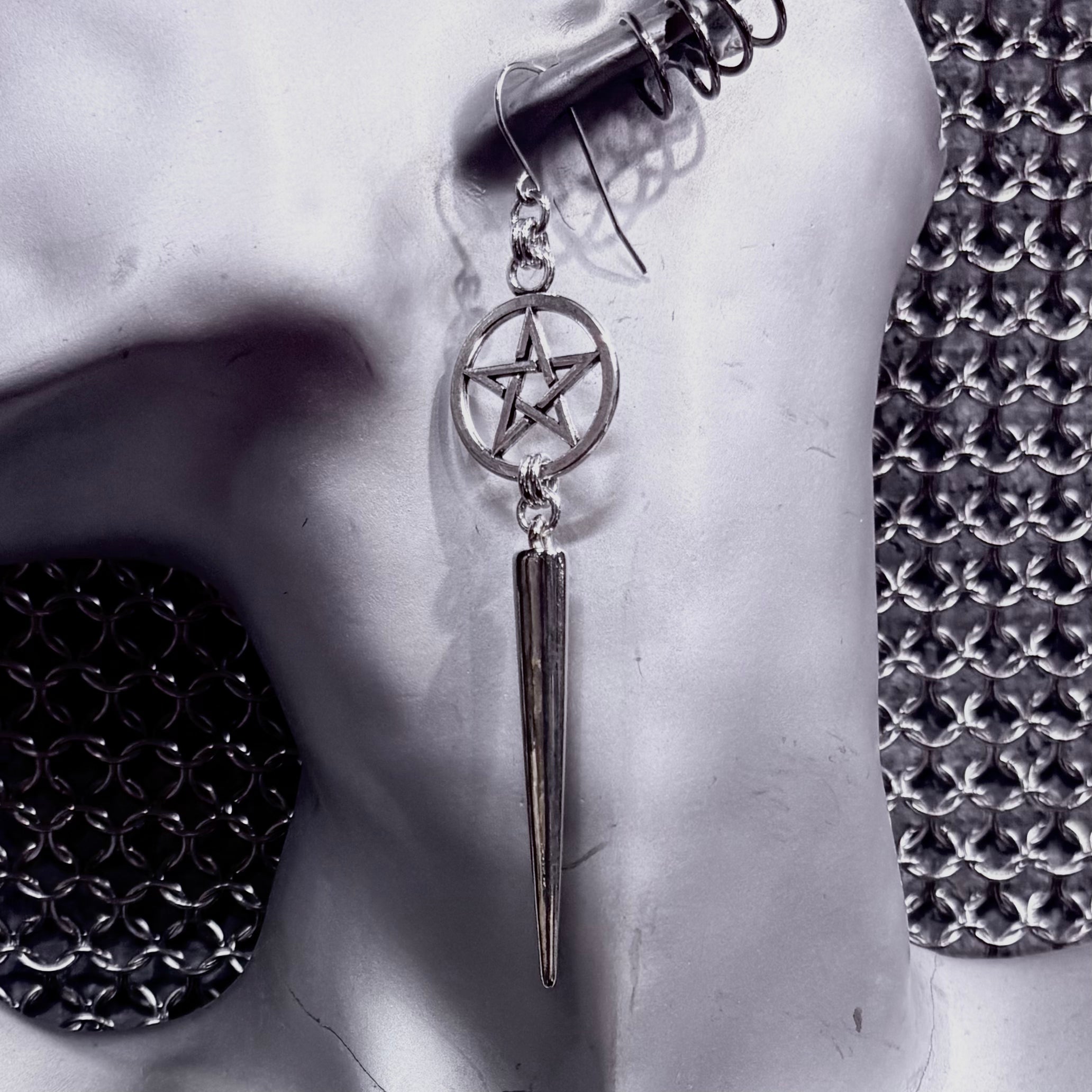 Lights Casting Pentacle Earrings