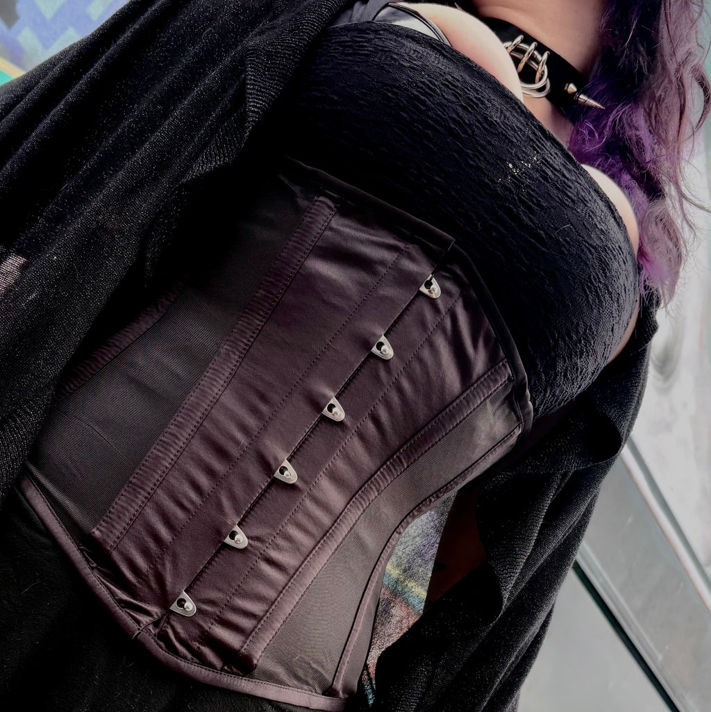 Hailey Black Mesh Underbust Corset