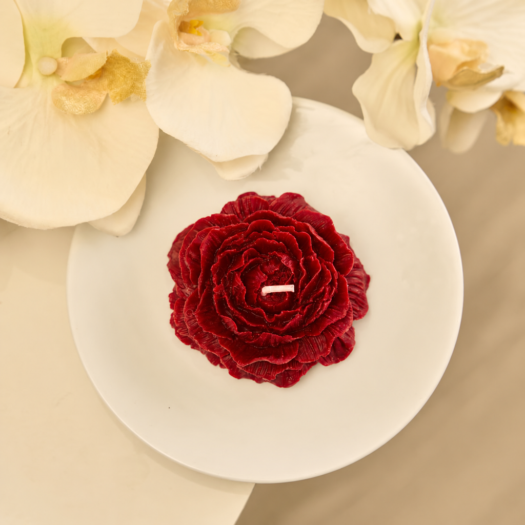 Funeral Bloom Rose Candle, White, candle