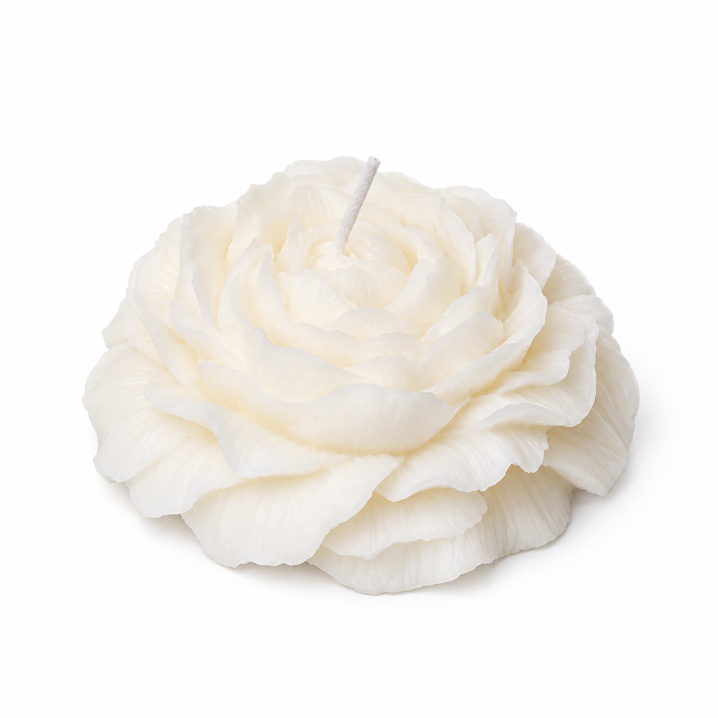 Funeral Bloom Rose Candle, White, candle