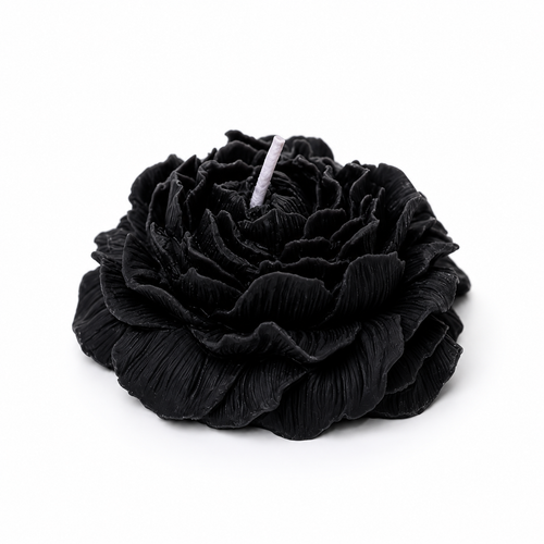 Funeral Bloom Rose Candle, Black, candle