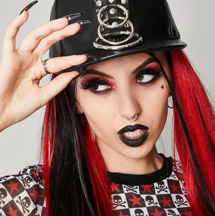 Three Ring Bondage Baseball Hat, side profile