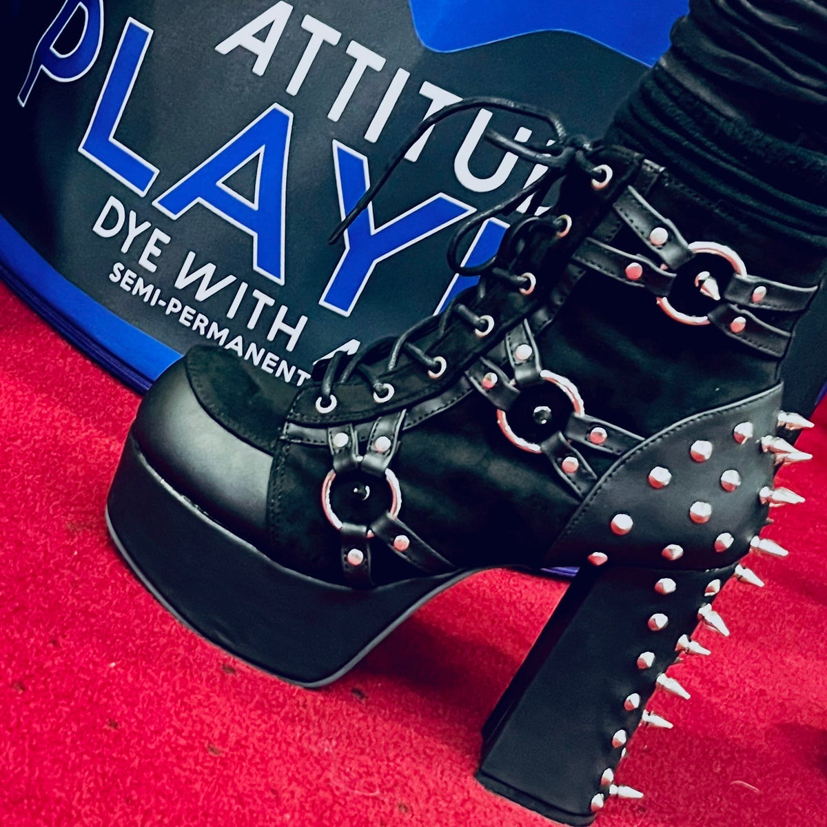 Charade Studded Harness Platform Ankle Boots