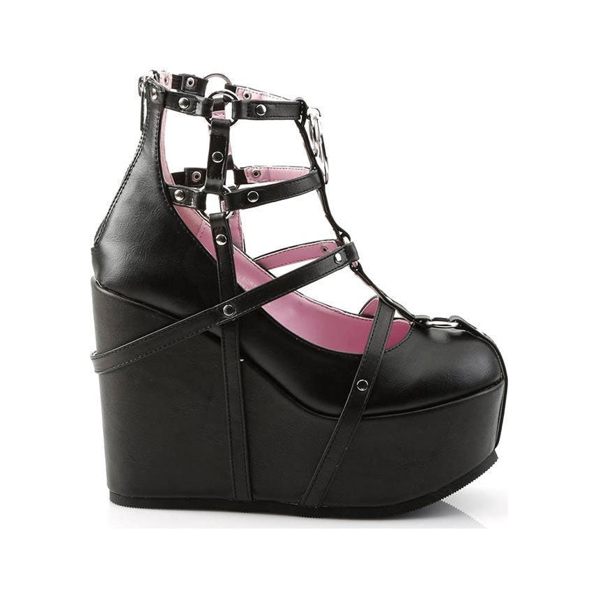 Poison Caged Wedge Platform Boots