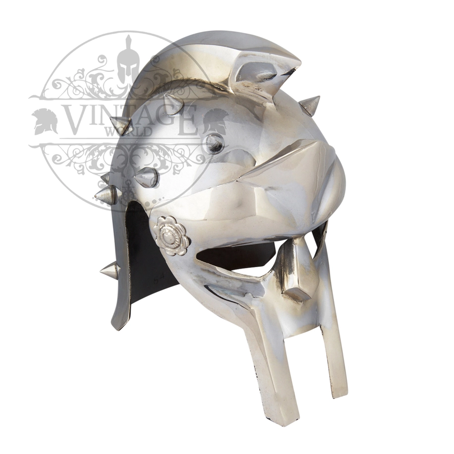 Gladiator miniature display helmet on wood stand