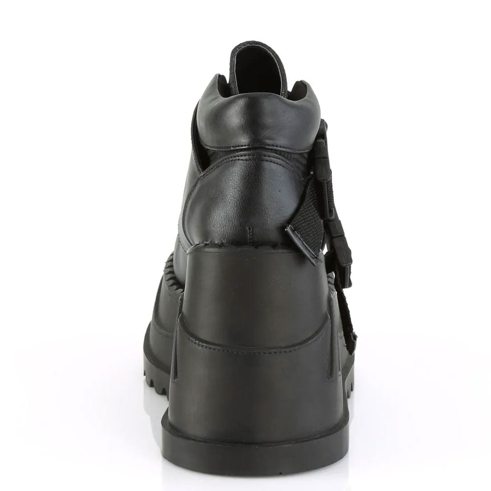 Stomp Snap-Buckle Wedge Ankle Boots