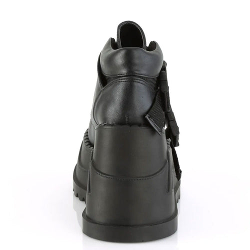 Stomp Snap-Buckle Wedge Ankle Boots