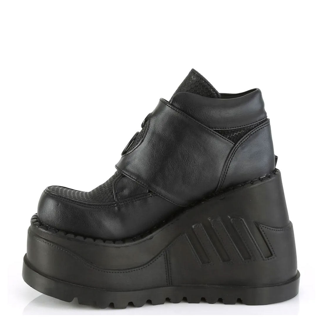 Stomp Snap-Buckle Wedge Ankle Boots