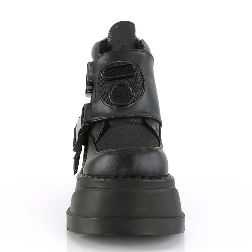 Stomp Snap-Buckle Wedge Ankle Boots
